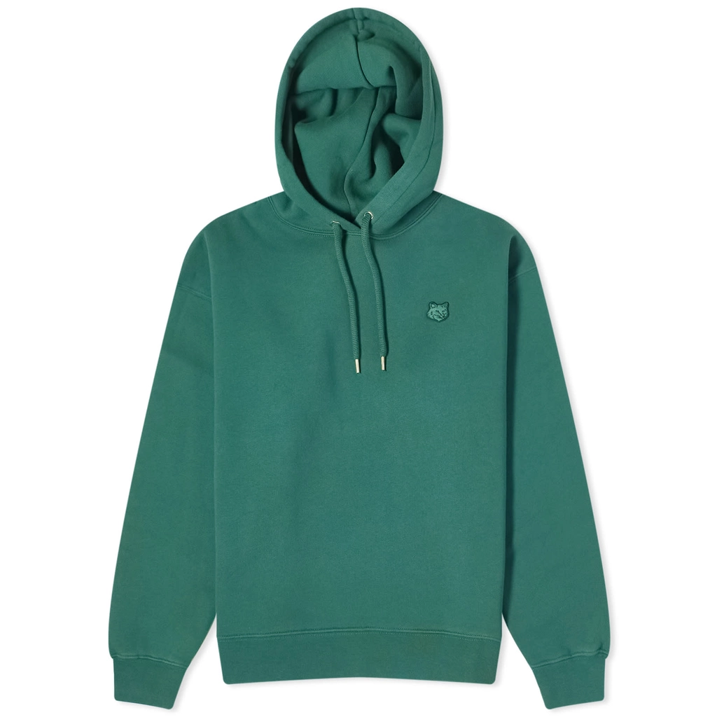 Maison Kitsune Tonal Fox Head Patch Comfort Hoodie Bottle Green